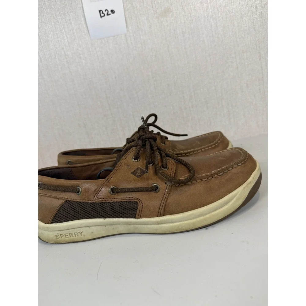 SPERRY Top-Sider size 8.5 Mens Convoy‎ 3-Eye Boat Shoe STS17292 Brown Leather